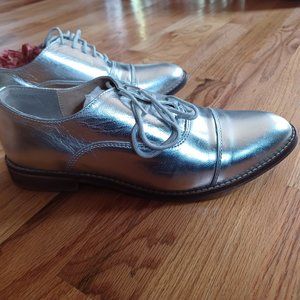 ASOS silver oxford shoes womens sz 8